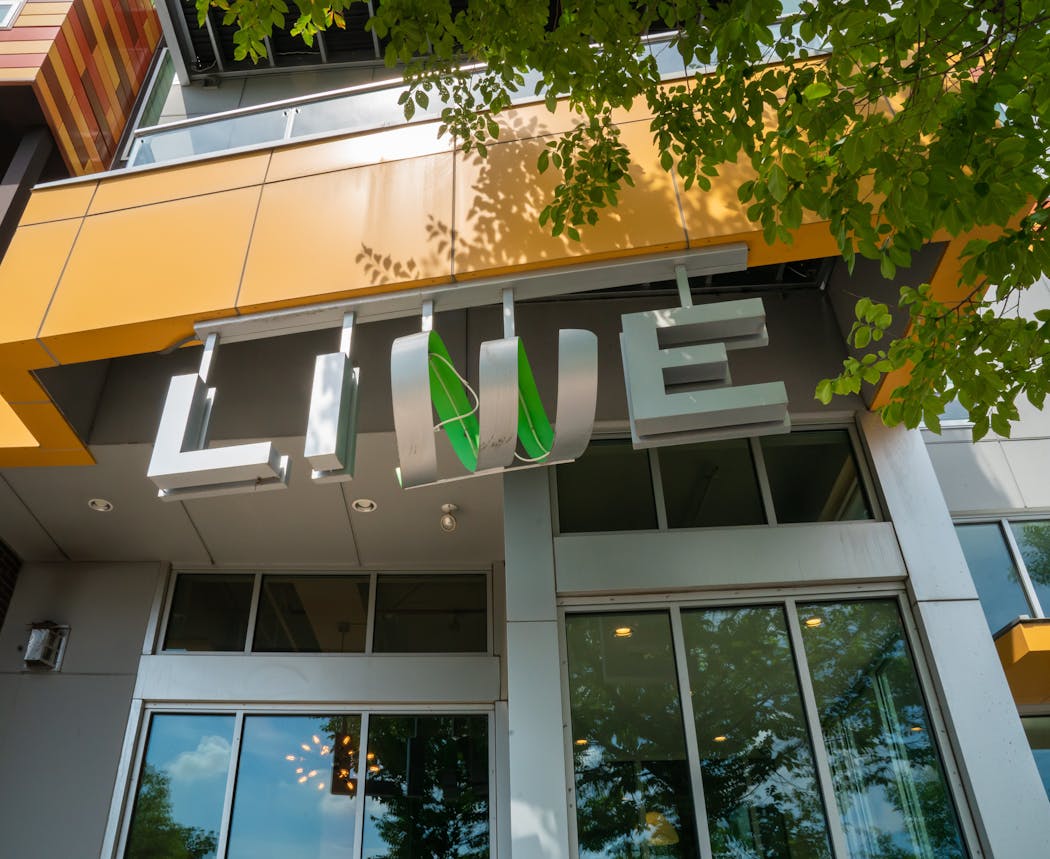 Lime has a giant name sign in the lobby and its colorful exterior reflects the brand's name.