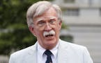 FILE - In this July 31, 2019 file photo, then National security adviser John Bolton speaks to media at the White House in Washington. Bolton says he's