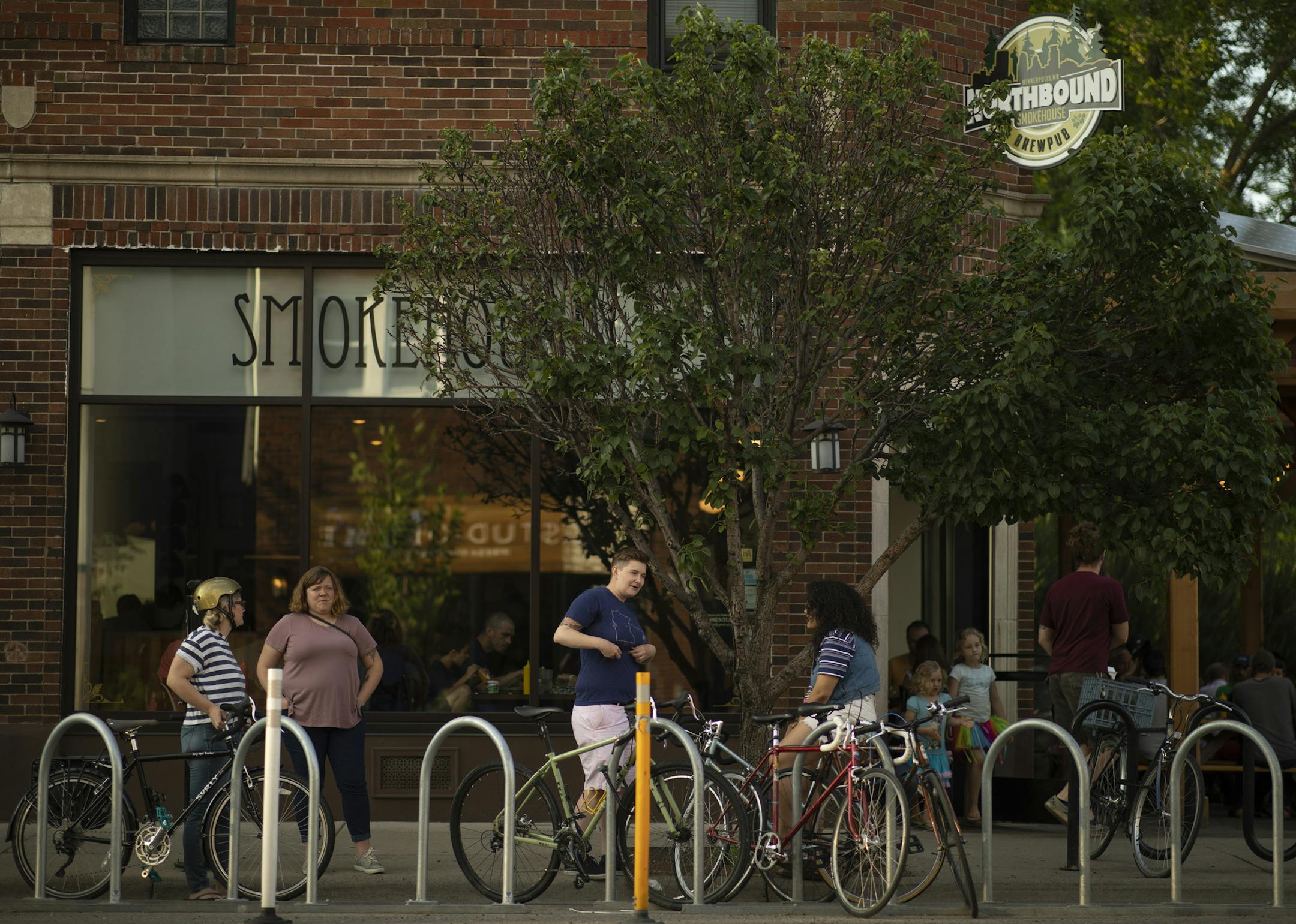 Exterior of the Northbound Brewpub and Smokehouse Thursday night. ] JEFF WHEELER ï jeff.wheeler@startribune.com The Northbound Smokehouse and Brewpub in Minneapolis on 38th St. is a decidedly bike-friendly neighborhood watering hole. It was photographed Thursday evening, May 31, 2018.