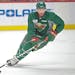 Minnesota Wild forward Pat Cannone moved the puck down the ice during the first day of practice on the ice at the Xcel Energy Center, Friday, Septembe