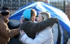 St. Paul officials began clearing out the St. Paul homeless near the Cathedral of St. Paul Wednesday, Nov. 15, 2018, in St. Paul, MN. Here, Michelle S