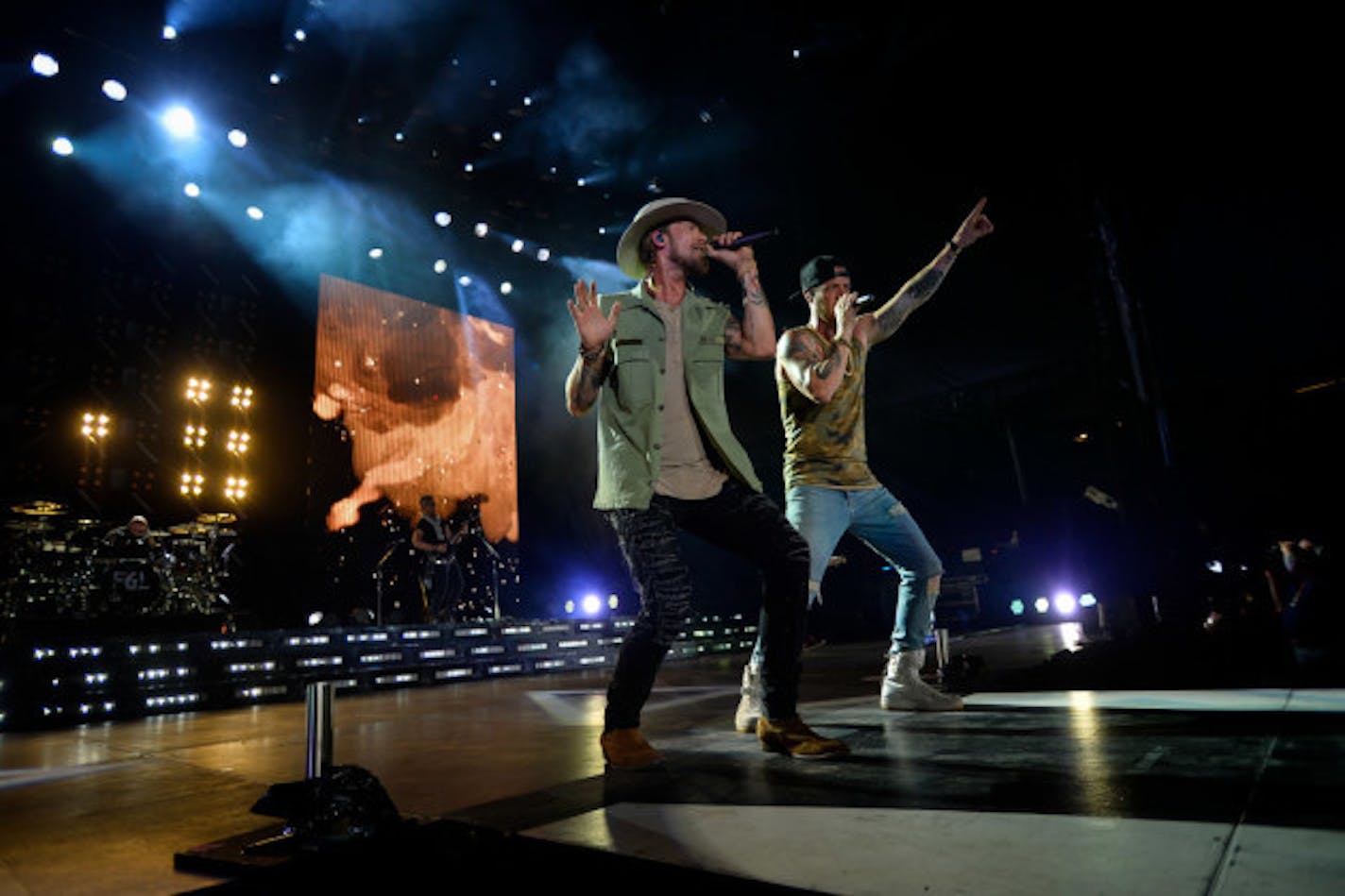 Florida Georgia Line singers Brian Kelley and Tyler Hubbard at Target Field in July. / Aaron Lavinsky, Star Tribune