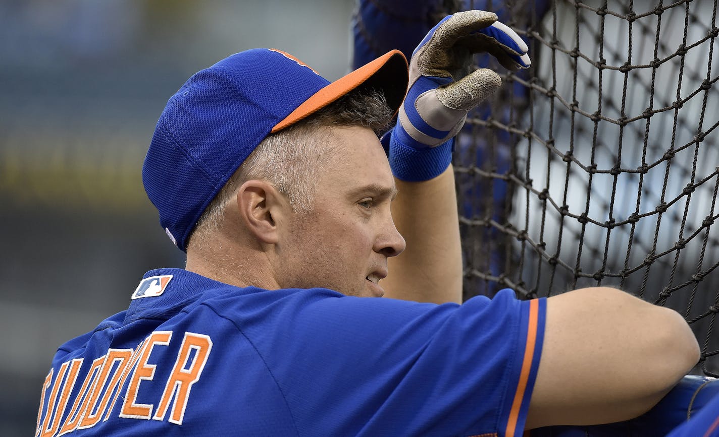 New York Mets' Michael Cuddyer during the World Series workout on Monday, Oct. 26, 2015, at Kauffman Stadium in Kansas City, Mo. (John Sleezer/Kansas City Star/TNS) ORG XMIT: 1175713