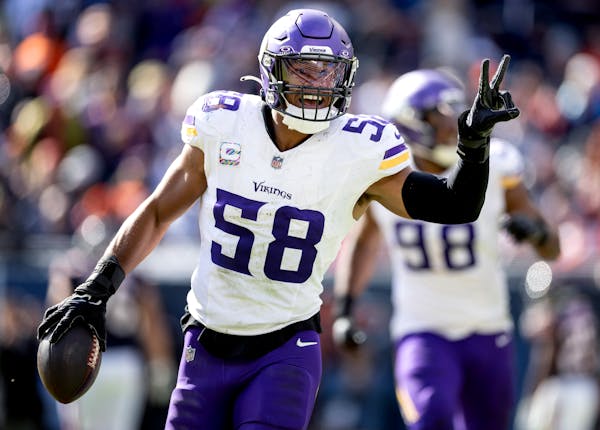 Linebacker Jordan Hicks was leading the Vikings in tackles with 87 at the time of his injury on Nov. 12. The team is 1-3 without him. 