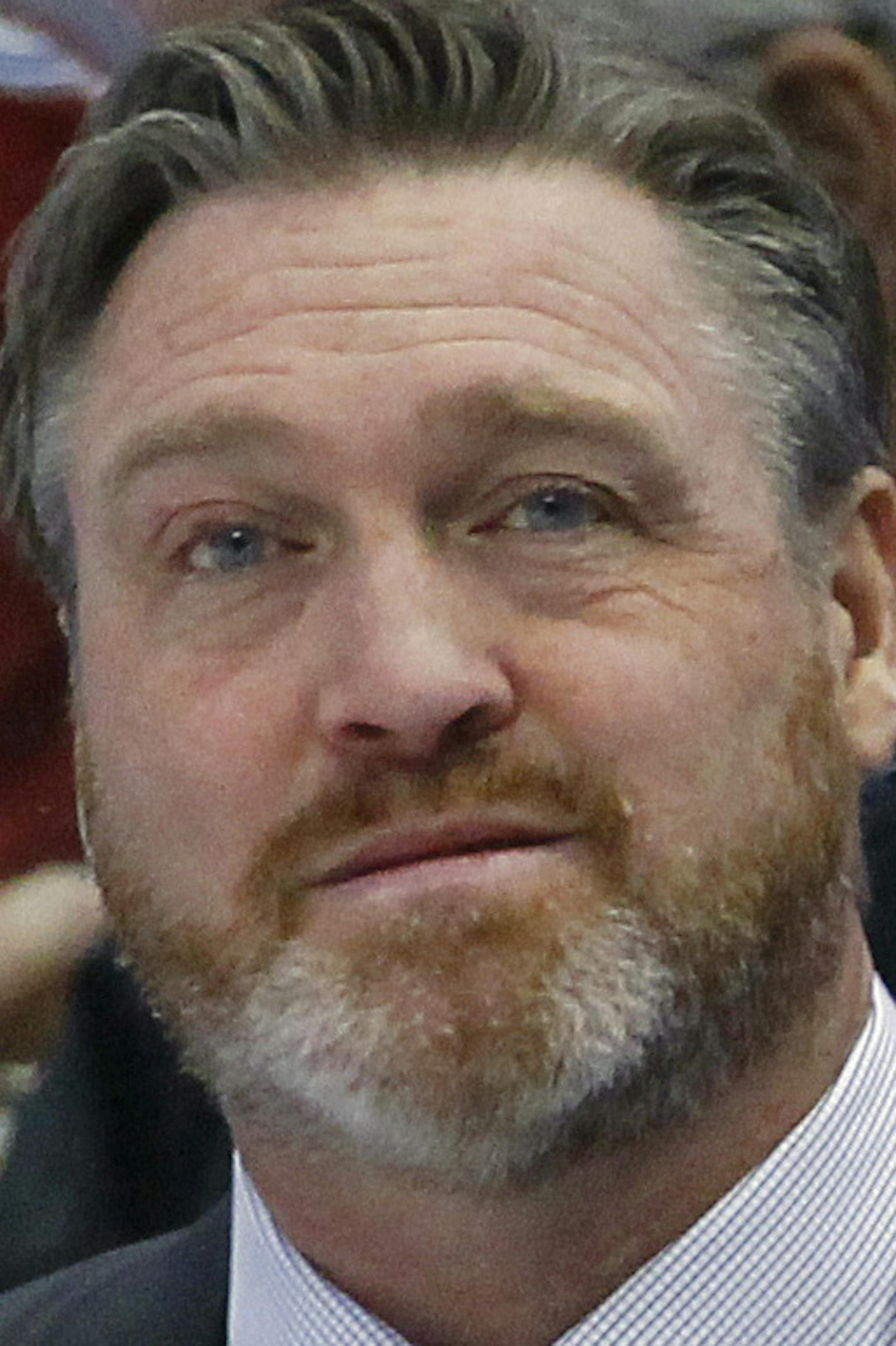 FILE - In this Nov. 28, 2015, file photo, Colorado Avalanche head coach Patrick Roy watches during a hockey game against the Winnipeg Jets, in Denver. Patrick Roy has stepped down as coach and vice president of hockey operations for the Colorado Avalanche. Roy made the announcement Thursday, Aug. 11, 2016, through a public relations agency, two months before the start of the NHL regular season. (AP Photo/Jack Dempsey, File)
