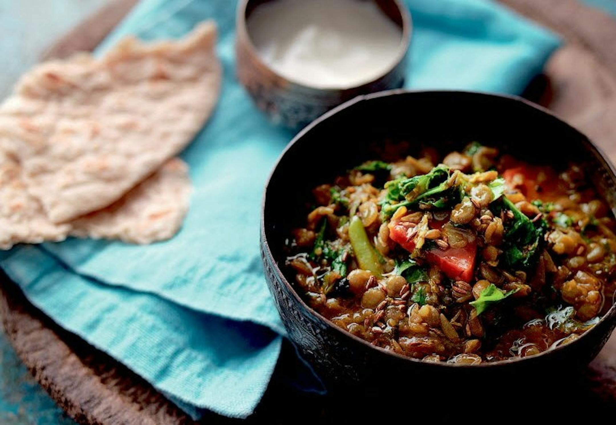 Green Lentil Curry With Kale