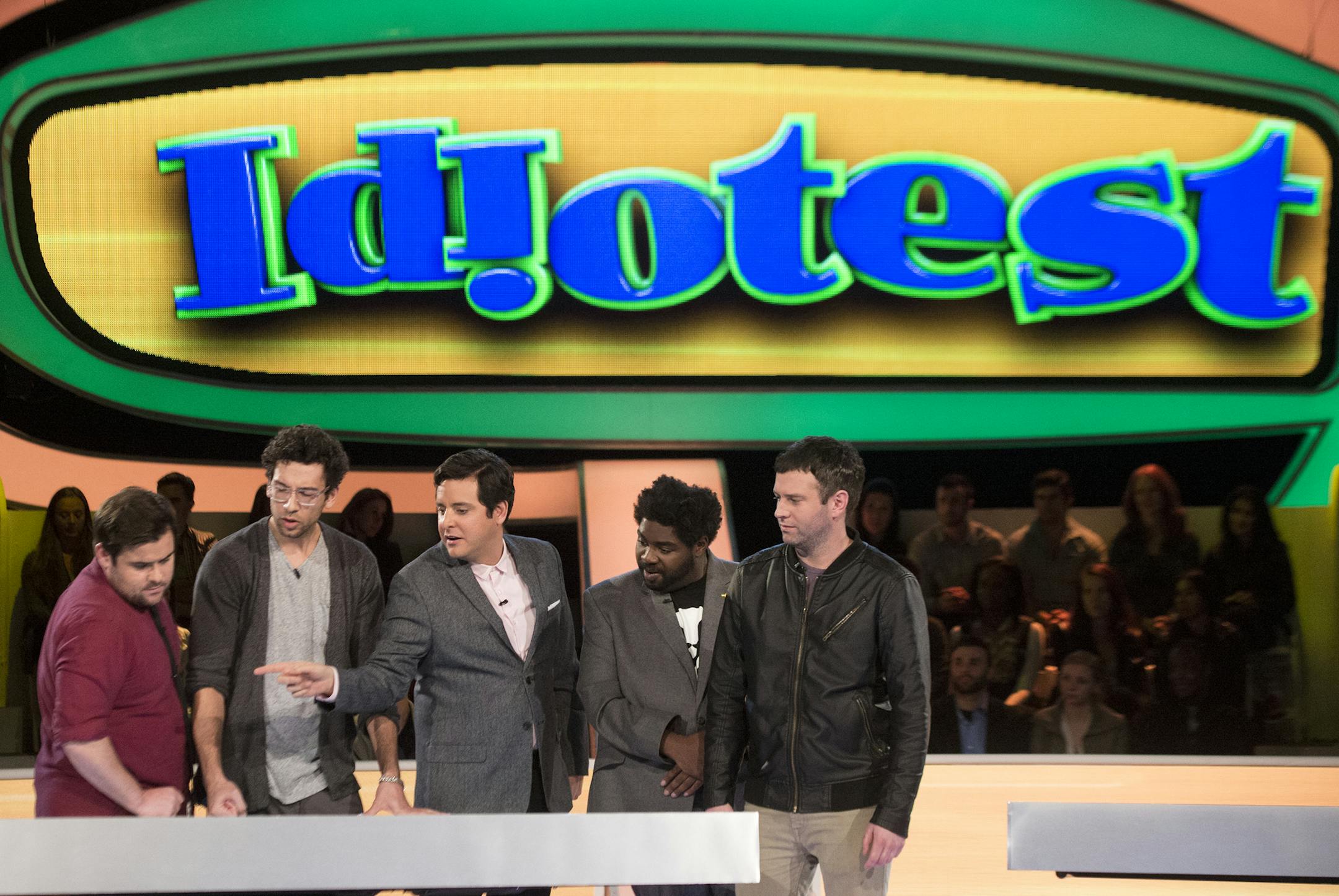 “Idiotest” forces contestants to do more than remember facts, and tries instead to trip them up with optical illusions and mind tricks.