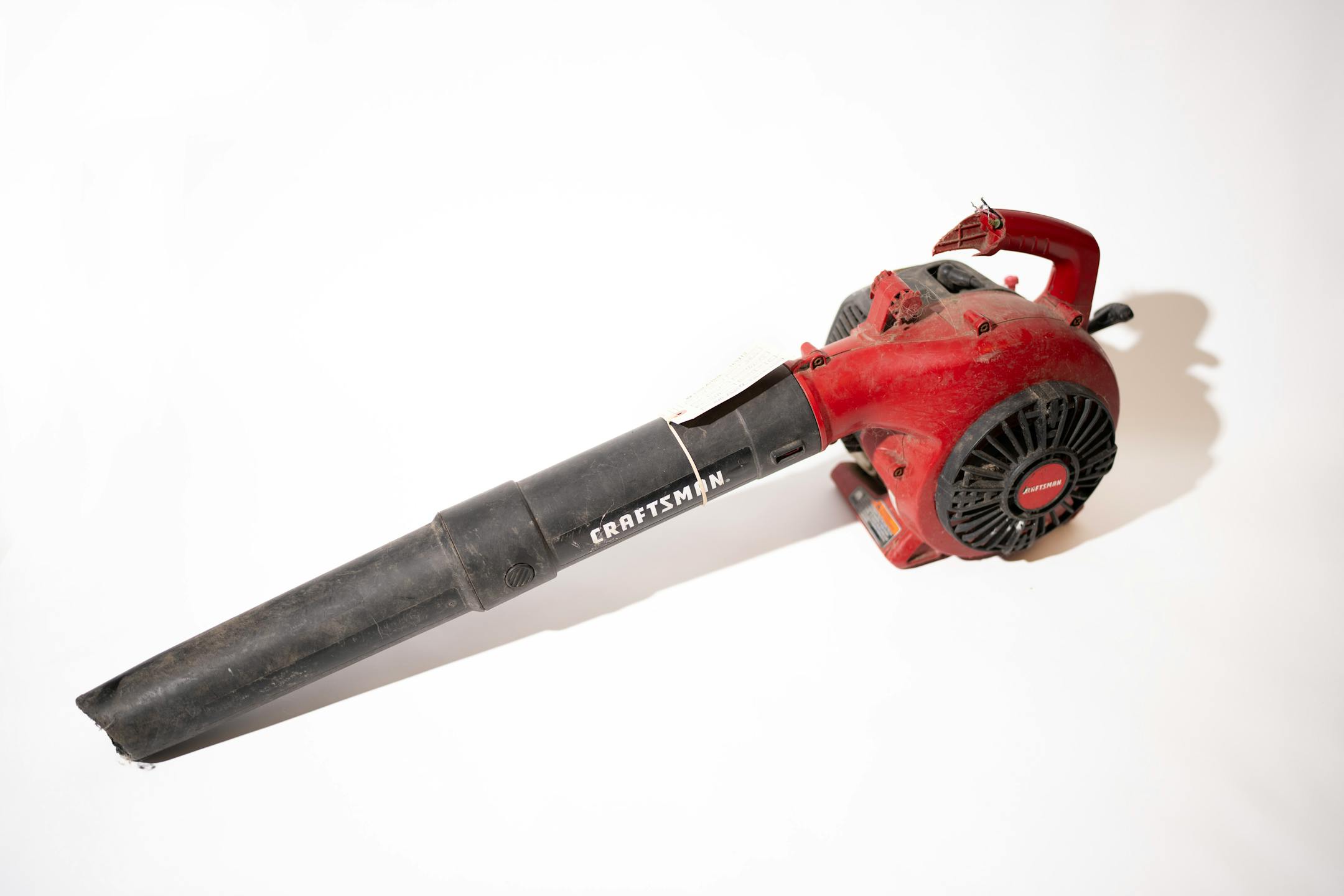 A leaf blower left behind on a Metro Transit vehicle recently, photographed in the Lost and Found room.