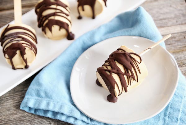 Peanut Butter Pops With Chocolate Drizzle. Photo by Robin Asbell * Special to the Star Tribune