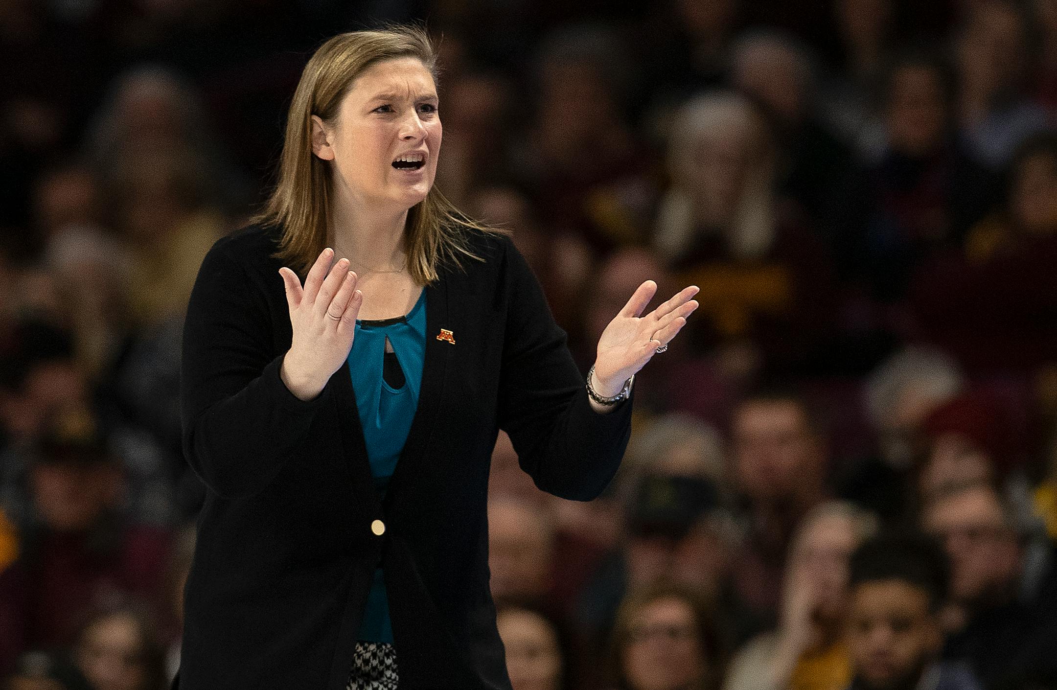 Gophers head coach Lindsay Whalen, during a game last month.