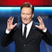 Host Conan O'Brien speaks at the 5th annual NFL Honors at the Bill Graham Civic Auditorium on Saturday, Feb. 6, 2016, in San Francisco.