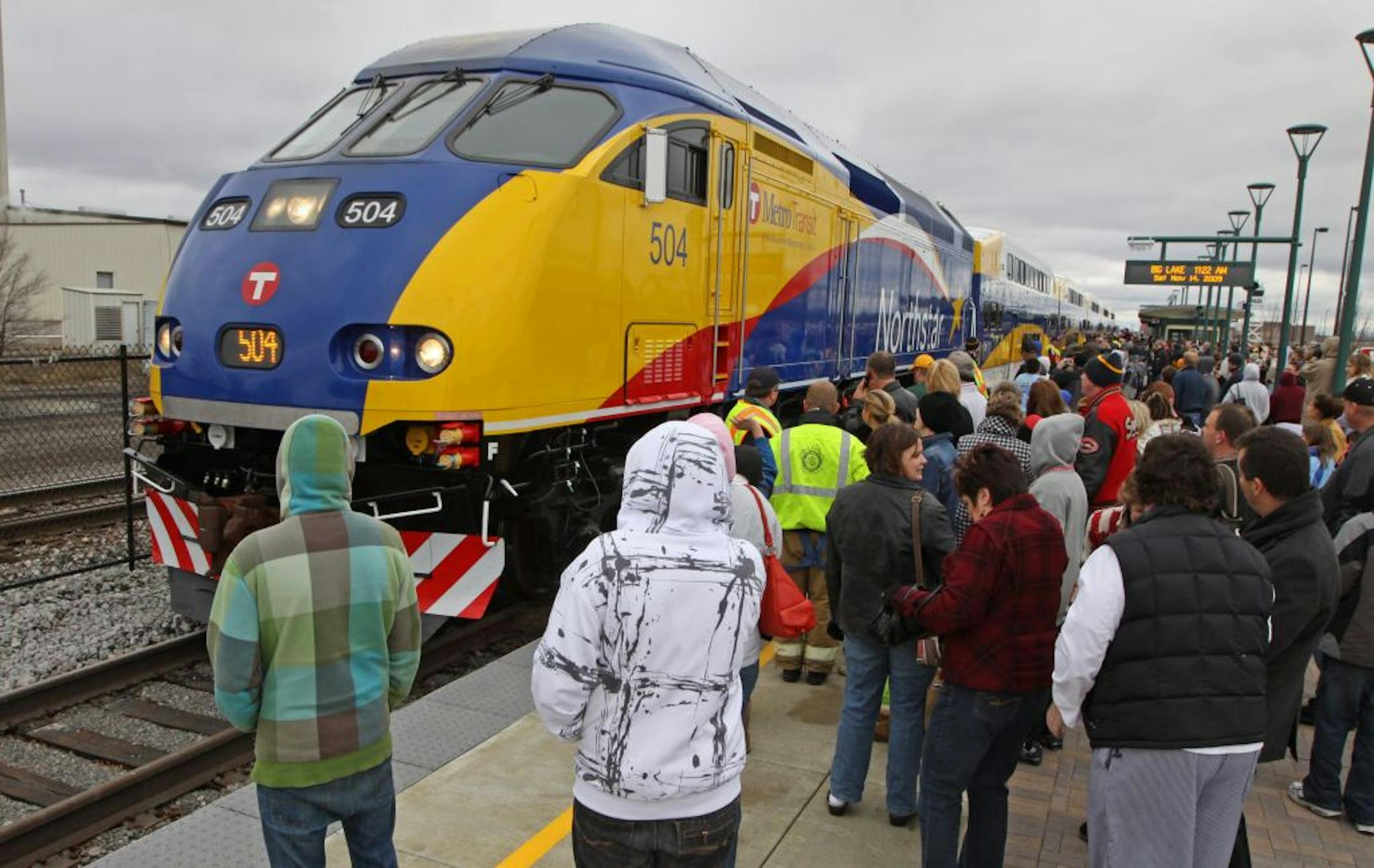 A Northstar Commuter Rail Train pulled into the Big Lake station