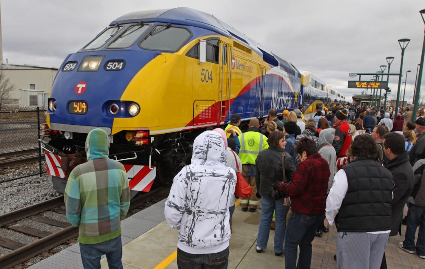 A Northstar Commuter Rail Train pulled into the Big Lake station