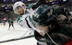 Mikael Granlund, right, has not shied away from the physical play in the Wild&#x2019;s first-round series with the Stars.