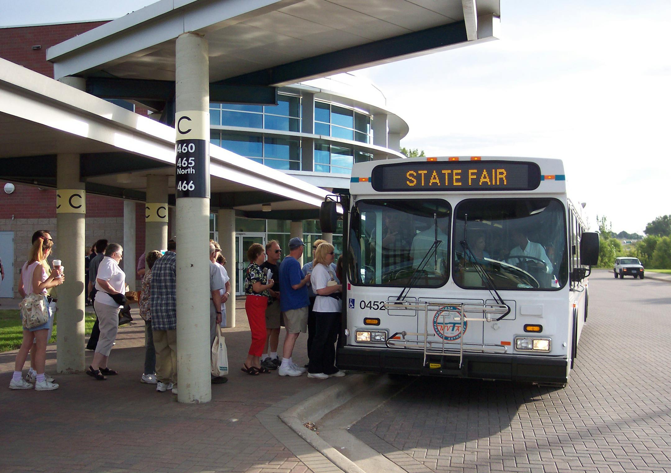 Cutline: The Minnesota Valley Transit Authority, which operates this special express bus, and Metro Transit are offering deals to folks who let themselves be driven to the State Fair. Credit: Provided by MVTA
