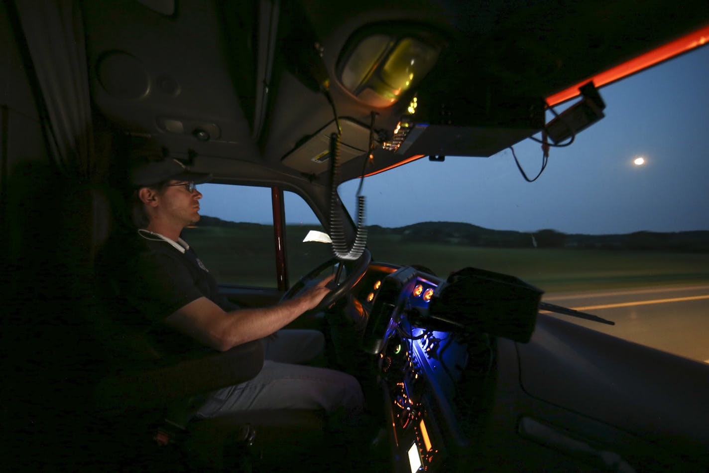 In this file photo a long-distance trucker makes his way to Minnesota. [Photo by Jeff Wheeler]