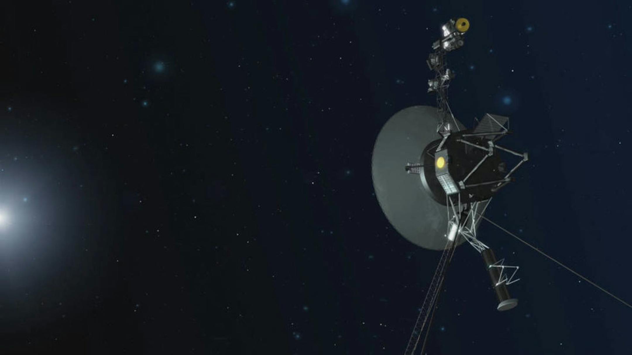 This rendering provided by NASA shows Voyager 1. NASA has nailed a thruster test on Voyager 1, a spacecraft 13 billion miles away.