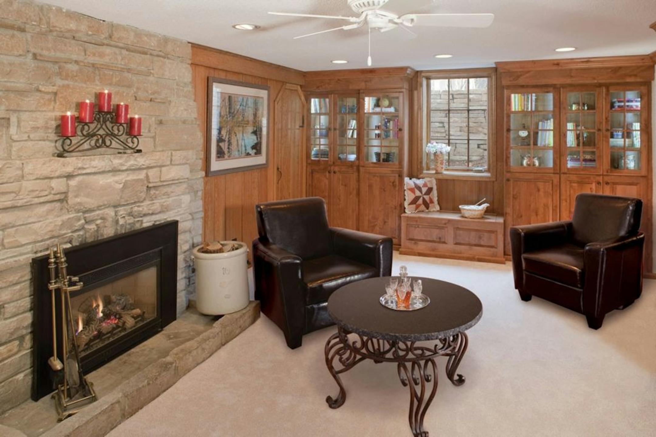 Provided photoRemodel of a lower-level home office by Carol Kornak of Crystal Kitchen Center