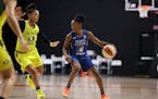 Lynx guard Crystal Dangerfield looked for a way to attack the Seattle defense in a 103-88 loss to the Storm on Sunday.