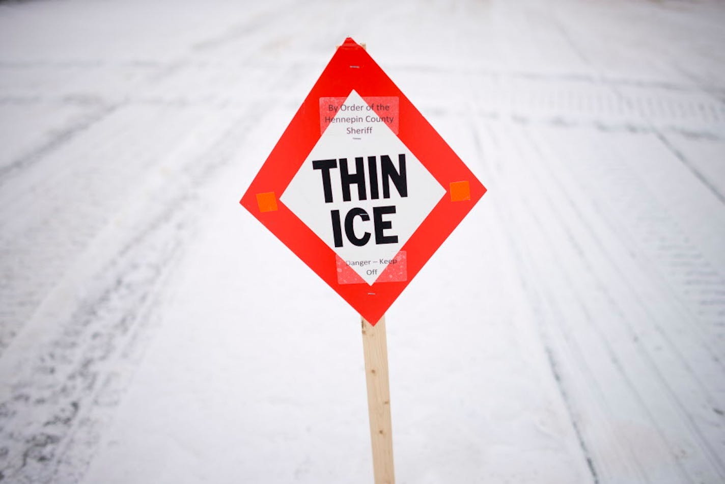 Heed signs warning of thin ice, authorities say.