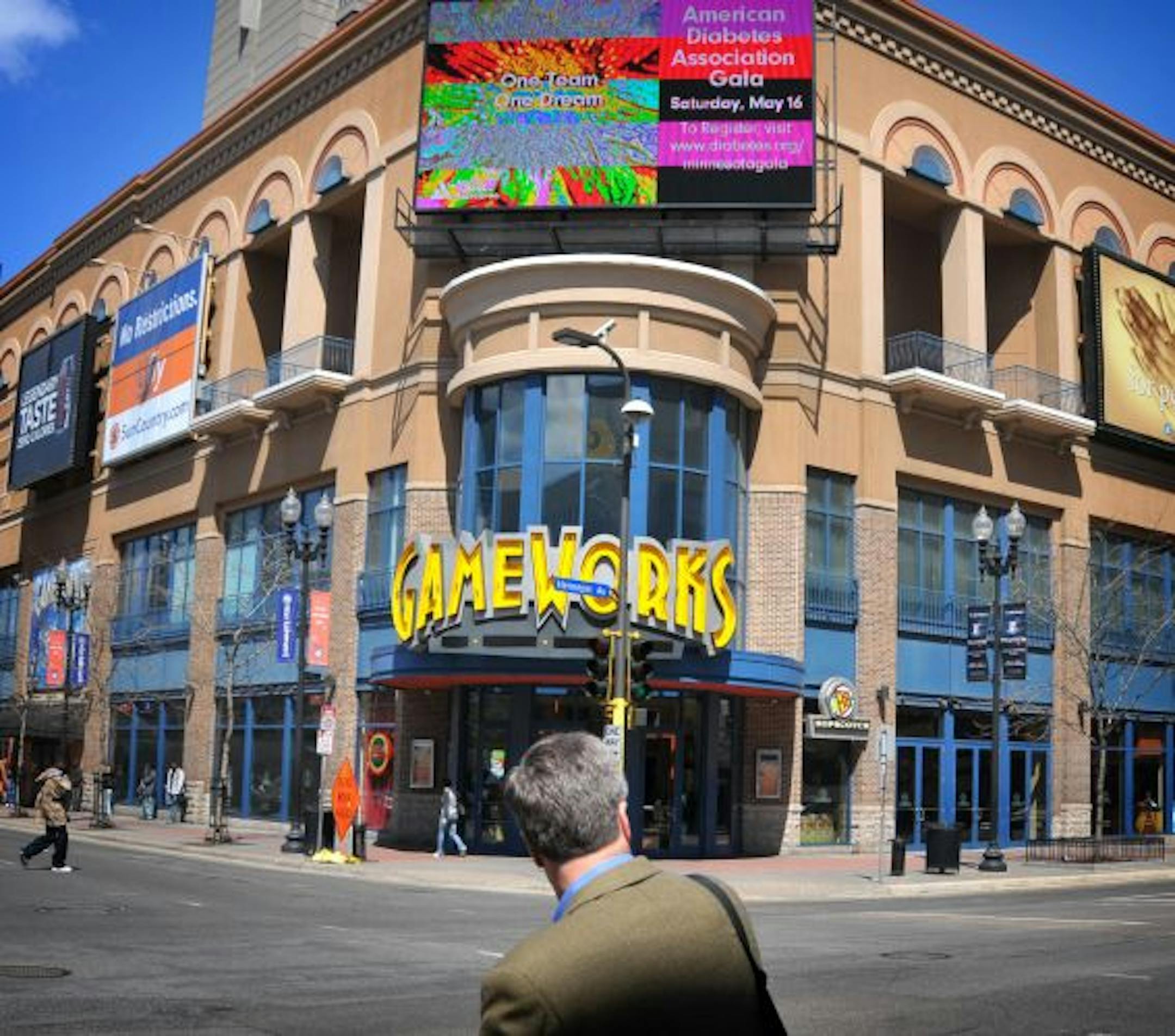 GLEN STUBBE � gstubbe@startribune.com -- Tuesday, April 21, 2009 -- Minneapolis, Minn. -- The Gameworks space in Block E, Minneapolis is up for sublease leaving Gameworks future uncertain.