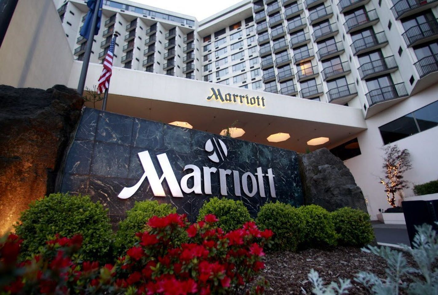 FILE - This April 20, 2011 file photo shows Portland Marriott Downtown Waterfront in Portland, Ore. Marriott International has cleared one of its major hurdles on its journey to acquire rival Starwood and become the world's largest hotel chain. Shareholders in both Marriott and Starwood Hotels & Resorts Worldwide Inc. approved the $14.41 billion sale Friday, April 8, 2016.