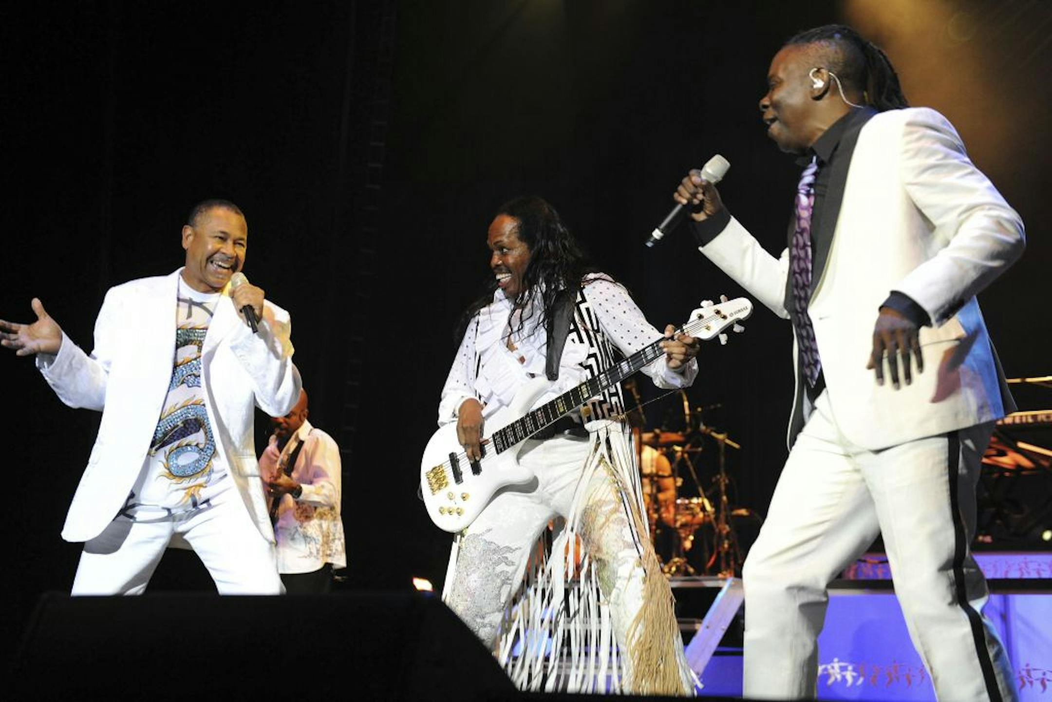 Maurice White, Verdine White and Philip Bailey of Earth Wind and Fire.