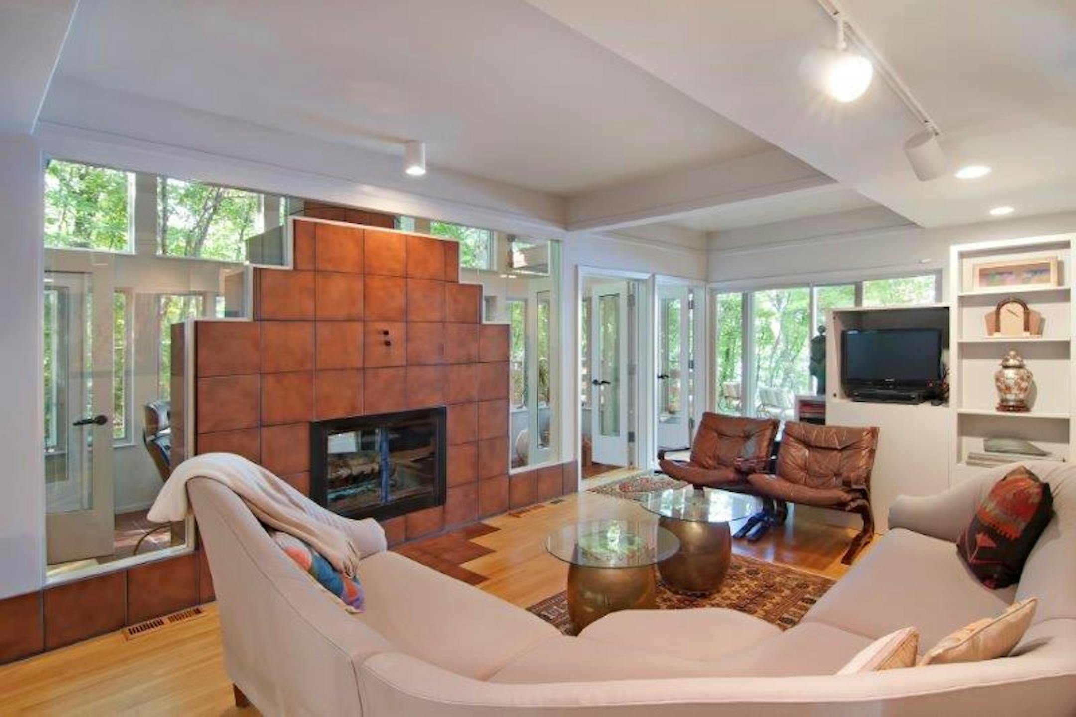 Homegazing: Living room of Gleason Lake home inspired by Japanese pavilion