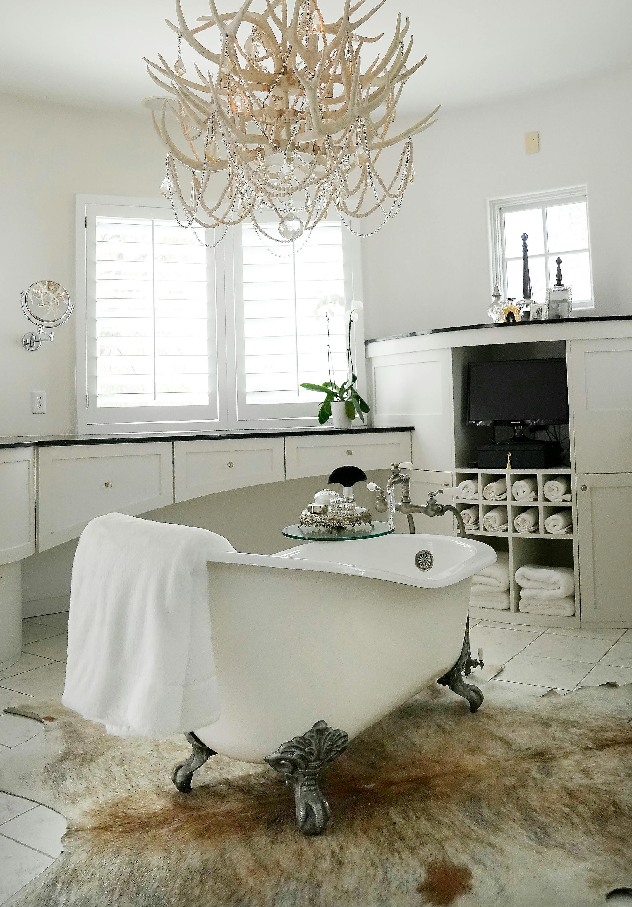 The slipper tub in the owner's bath.