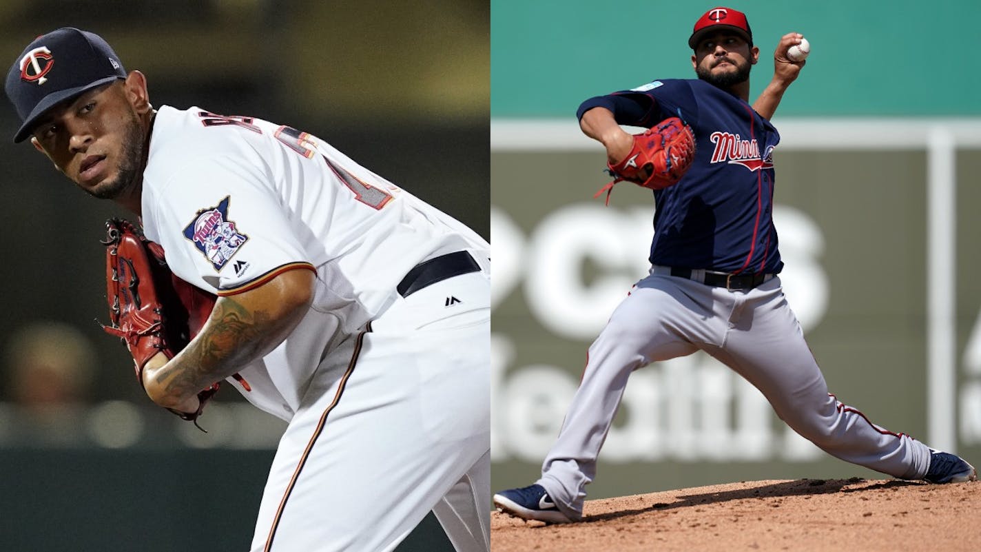 The Twins have rarely had pitchers throw as hard as Fernando Romero (left) and Martin Perez.