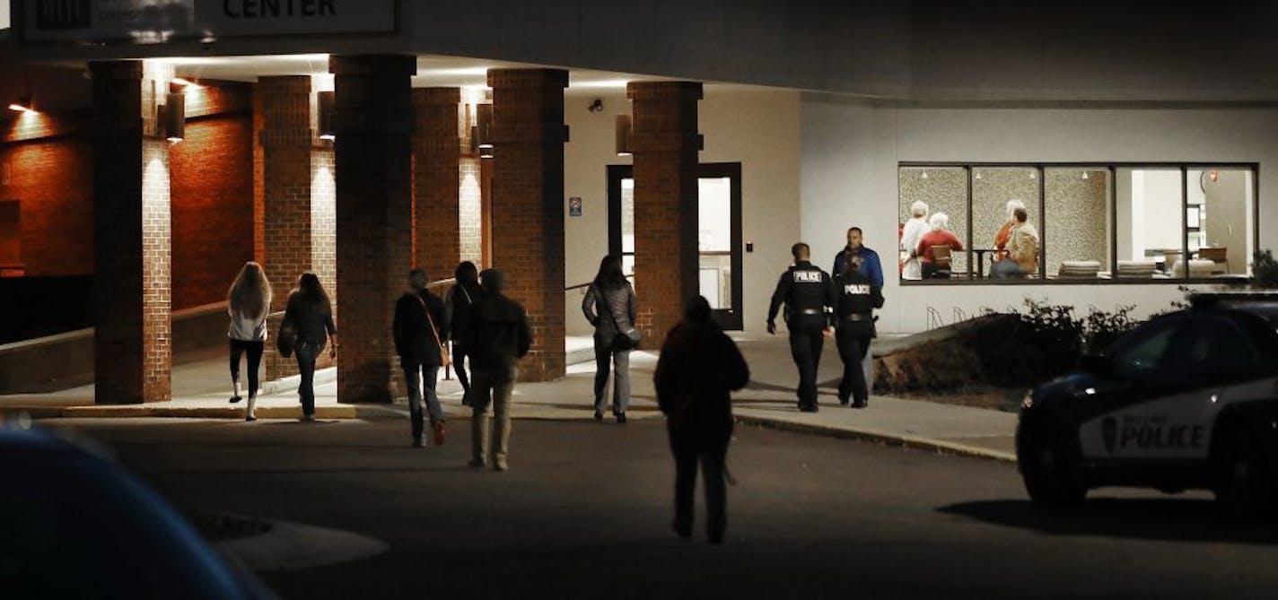 Barron residents entered a town hall meeting at the Wisconsin Indian Head Tech College in Rice Lake, Wis., where Barron County Sheriff Chris Fitzgerald was to share information about 13-year-old Jayme Closs.