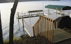 This dock on Cross Lake, seen in a file photo, appears to violate Minnesota Department of Natural Resources regulations that requires that no section 
