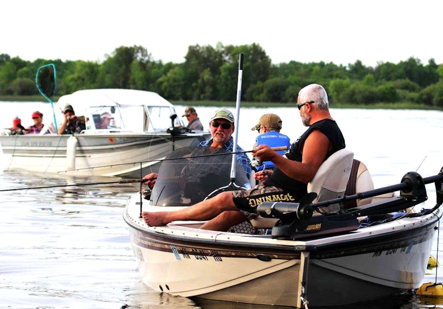 Fishing Upper Red Lake for walleyes.