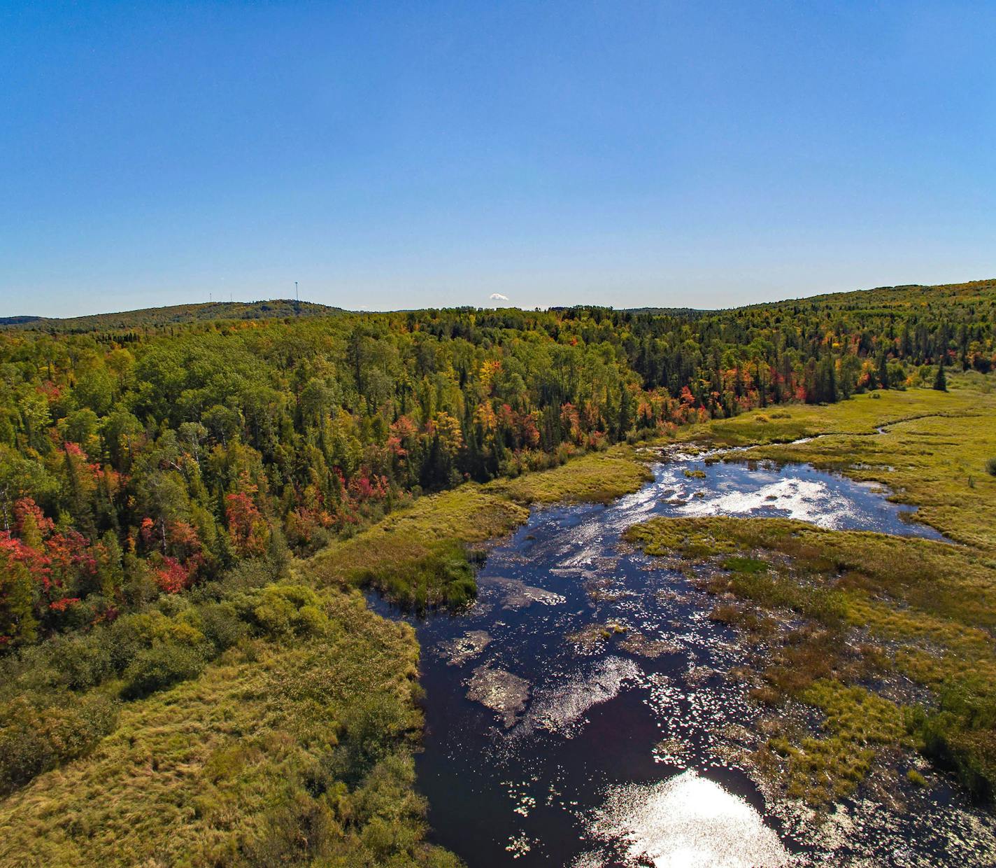 Near Hibbing, the Laurential Divide runs through the Superior National Forest. Photo provided by ironrange.org