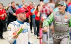 Brett Moffitt (right) was declared the winner of the Truck Series race at Iowa Speedway on Sunday after Ross Chastain (left) failed a post-race inspec