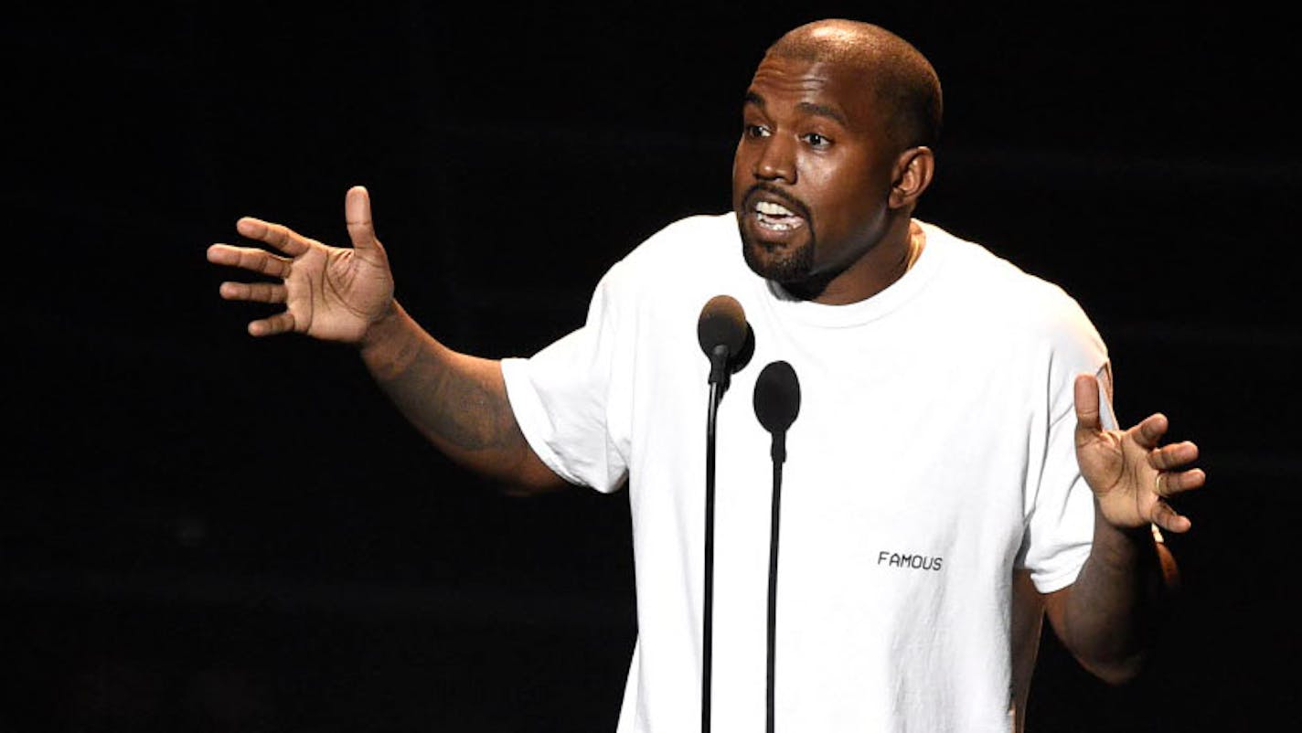 Kanye West appears at the MTV Video Music Awards at Madison Square Garden on Sunday, Aug. 28, 2016, in New York. (Photo by Chris Pizzello/Invision/AP)