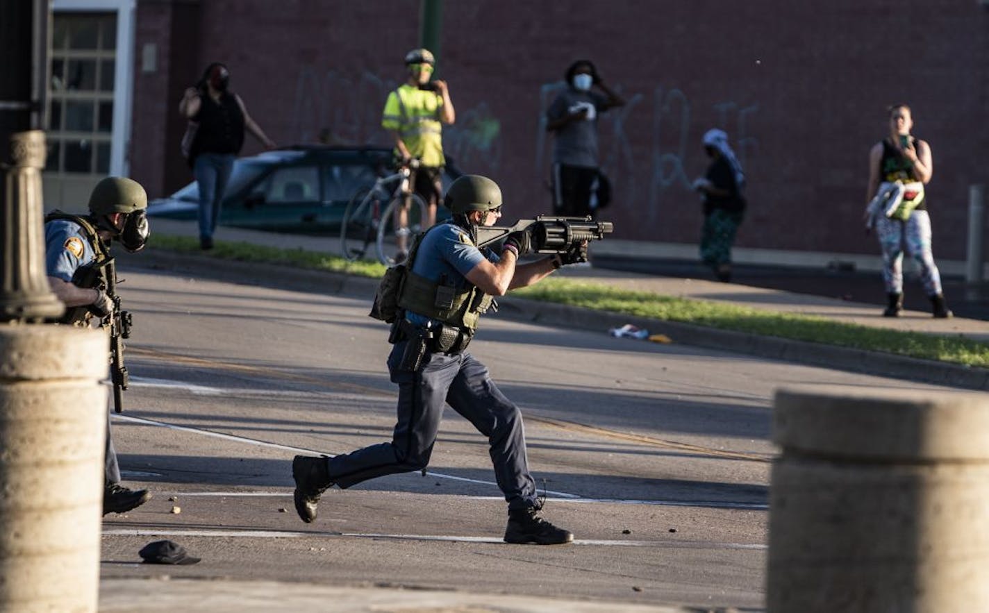 Police took control of the area near the Super Target against protesters. Several buildings near the MIdway were either damaged or set on fire. Protesters in St. Paul near Target clashed with police on the third day..