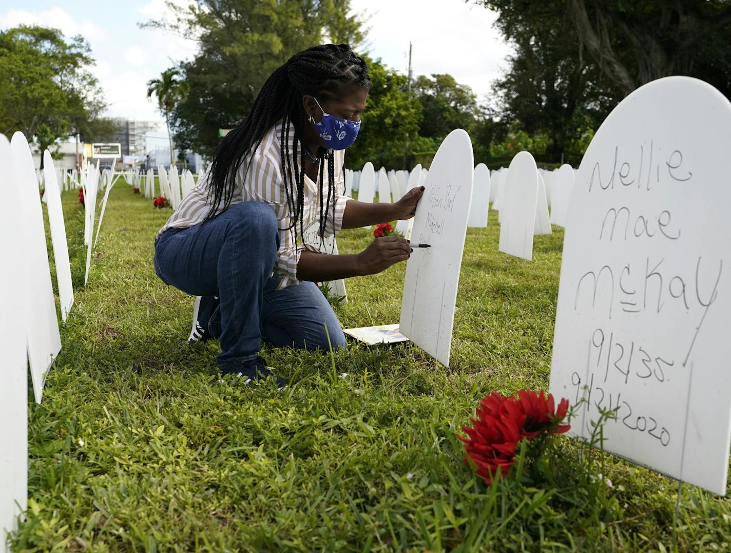 Joanna Moore wrote a tribute to her cousin Wilton "Bud" Mitchell, who died of COVID-19, at a symbolic cemetery in Miami.