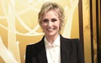Jane Lynch arrives at the Creative Arts Emmy Awards at the Microsoft Theater on Saturday, Sept. 12, 2015, in Los Angeles. (Photo by Chris Pizzello/Inv