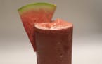 Watermelon, Lime and Tequila Frozen Cocktail.