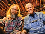 Charlie Parr, left, will help honor his late friend and musical hero Spider John Koerner, right, at Sunday's tribute.