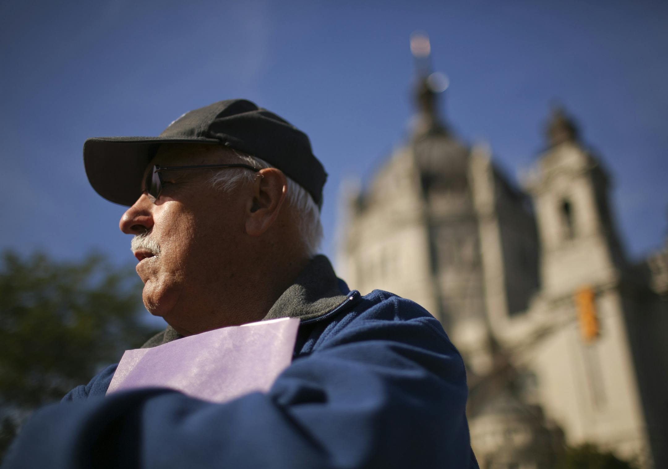 At a news conference presented by SNAP, Survivors Network of those Abused by Priests, outside the headquarters of the Catholic Church in St. Paul Monday afternoon, October 7, 2013, Frank Meuers came forward and for the first time publicly told how he was abused by a priest, Rudolph Henrich, while a youngster in Golden Valley. Frank Meuers after the news conference Monday afternoon. ] JEFF WHEELER &#x201a;&#xc4;&#xa2; jeff.wheeler@startribune.com