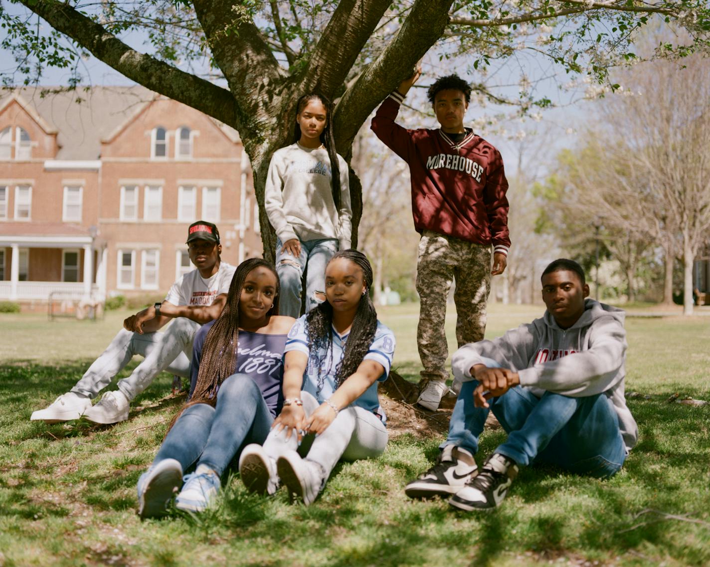 SeKai Parker, front left, who chose Spelman College from more than a dozen competitive schools vying for her, at the campus in Atlanta, April 1, 2022. Many in a generation that grew up with a Black president and Black Lives Matter are embracing Black colleges and universities. (Adraint Bereal/The New York Times)