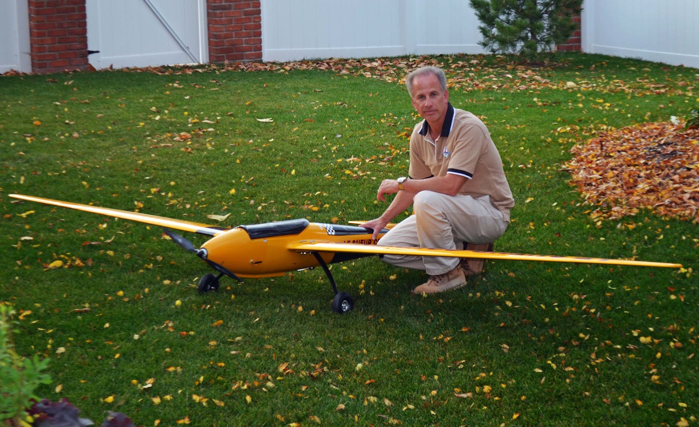 Tim Briggs and his AeroLogix GeoStar, soon to be deployed on a drainage ditch mapping mission over Le Sueur County.