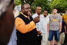 Bishop Harding Smith led a vigil for the victim of a fatal shooting on Plymouth Avenue in north Minneapolis. ] Fatal shooting early Sunday in north Mi