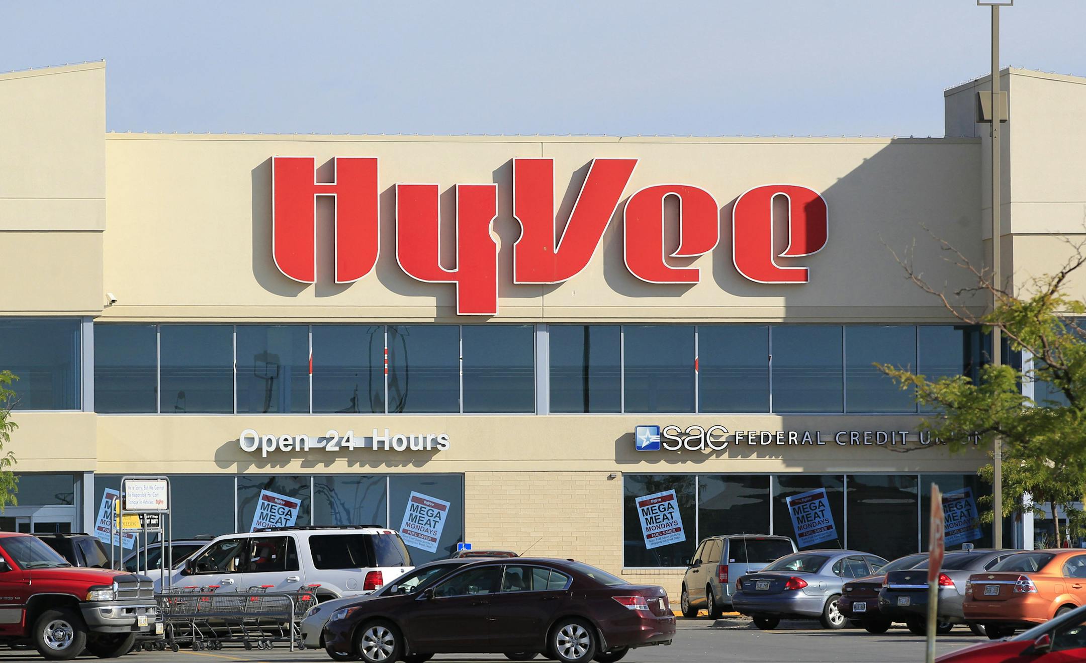 A Hy-Vee store is seen in Omaha, Neb., Friday, Aug. 2, 2013. The U.S. Department of Labor says that Hy-Vee, Fareway and other grocery stores in Iowa and Nebraska have been fined nearly $130,000 for violating child labor laws. The department says the violations included allowing workers under 18 to perform hazardous jobs that are prohibited. That included loading or operating power-driven paper balers, meat slicers, bakery machines and motor vehicles. No underage workers were injured. (AP Photo/N