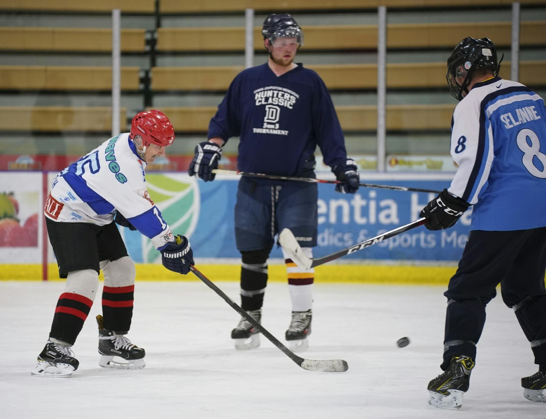 Mark Sertich had a shot on goal during his morning game.