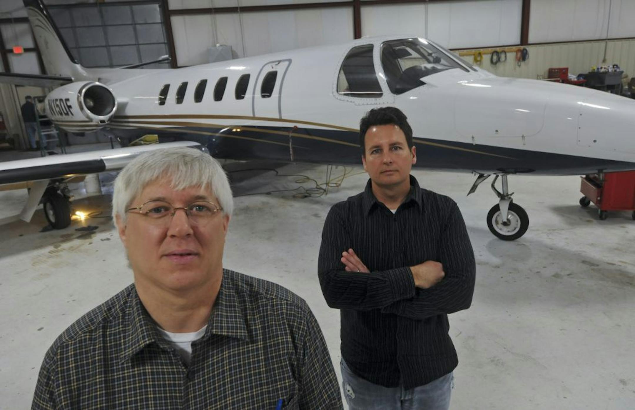 Wes Converse, left, is vice president of flight operations and John Phillips is director of flight operations for Red Wing Aeroplane, which started as an aircraft maintenance shop in the Red Wing area in 1990. It's now a five-plane charter service with plans to expand with up to 15 more planes.