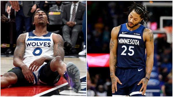 Point guards Jeff Teague, left, and Derrick Rose could both miss Sunday's game in Oklahoma City vs. the Thunder.