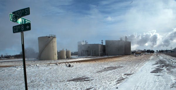 The ethanol plant sits along Hwy. 212 in Buffalo Lake, 75 miles west of the Twin Cities.